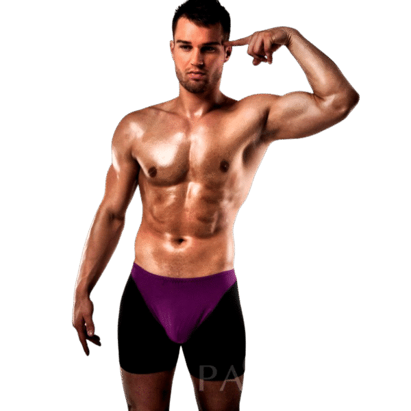 Секси боксерки PASSION MEN 009 в лилаво и черно, S/M