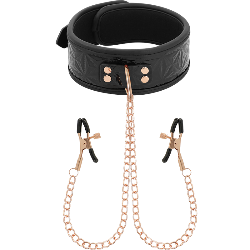 BEGME Black Edition BDSM нашийник с щипки за зърна