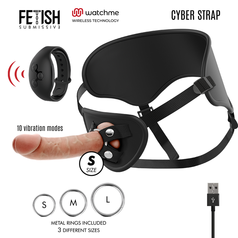 Комплект за страпон Fetish Submissive Cyberstrap с часовник WATCHME