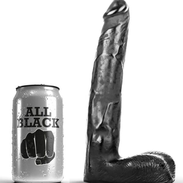 Реалистично дилдо ALL BLACK с текстура, 21 см