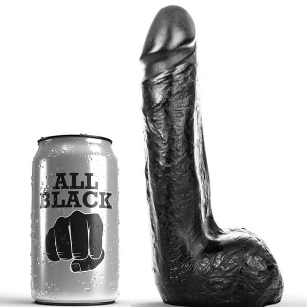 Реалистично дилдо ALL BLACK от TPR, 20 см