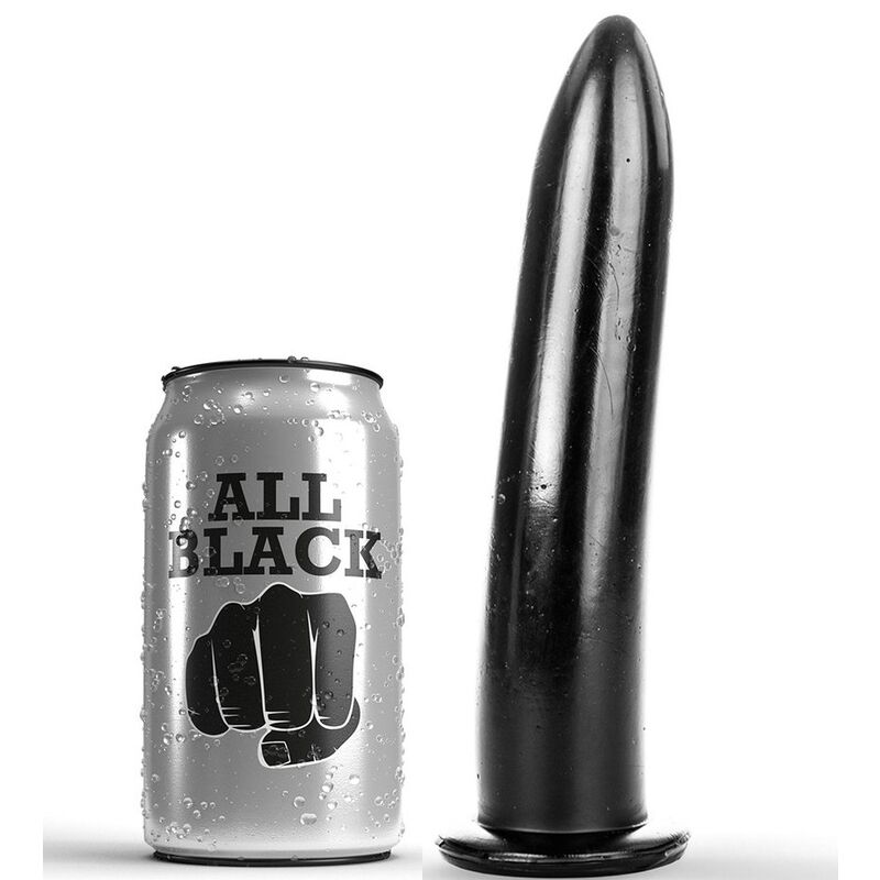 ALL BLACK гладко дилдо със заострен връх