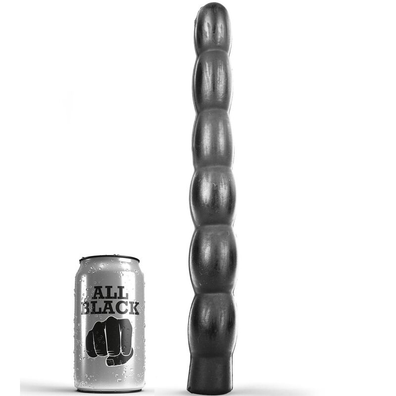 ALL BLACK ребристо анално дилдо 32 cm