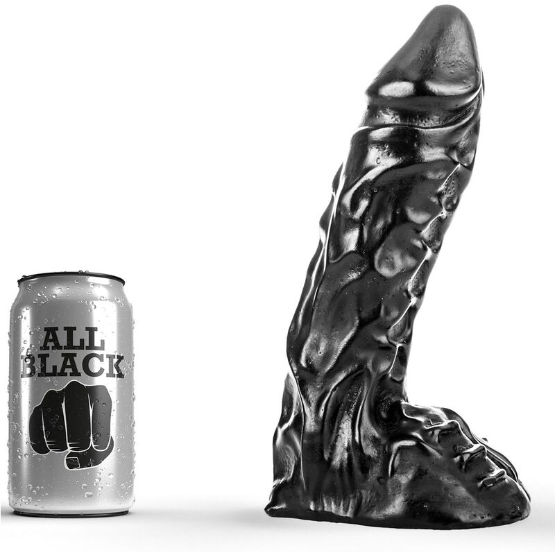 Дилдо ALL BLACK, 23 см, с изразени детайли