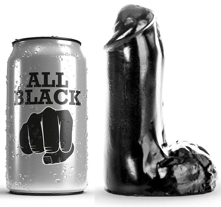 Реалистично дилдо ALL BLACK, 13 см