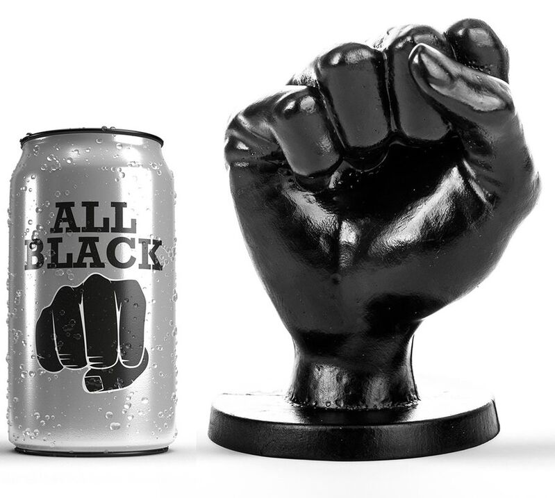 ALL BLACK анална тапа с форма на юмрук, 14 cm