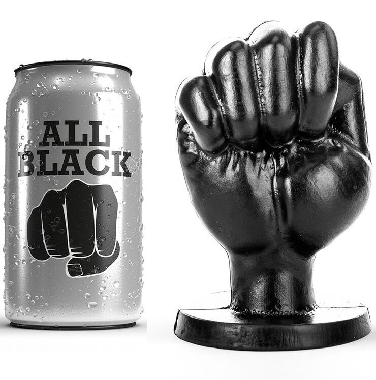 ALL BLACK анална тапа във формата на юмрук, 13 cm