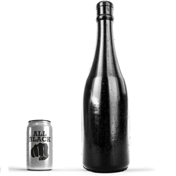 Анална тапа ALL BLACK във формата на бутилка шампанско, 39,5 cm