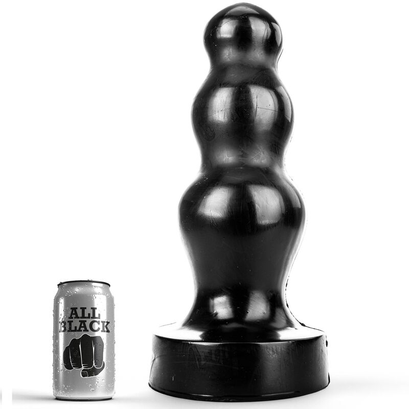 ALL BLACK Big анален дилдо от PVC, 38 см