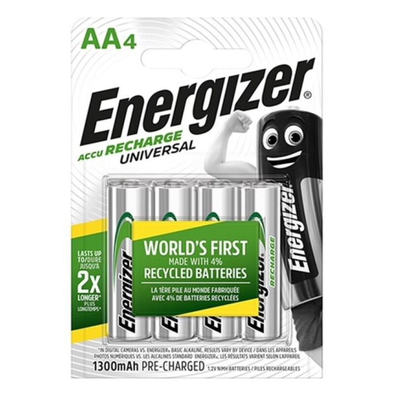 Акумулаторни батерии AA 1300 mAh, презареждаеми, за ежедневни устройства, с висока мощност ENERGIZER