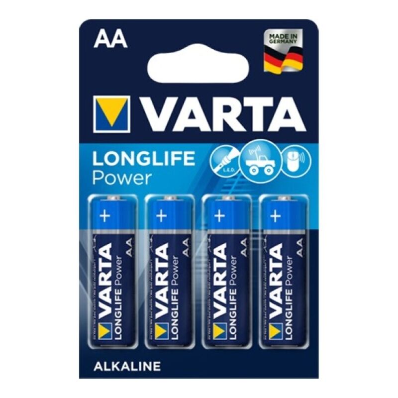 Алкални батерии AA LR6, 1,5 V, комплект от 4 броя, дълготрайни за ежедневни уреди Varta