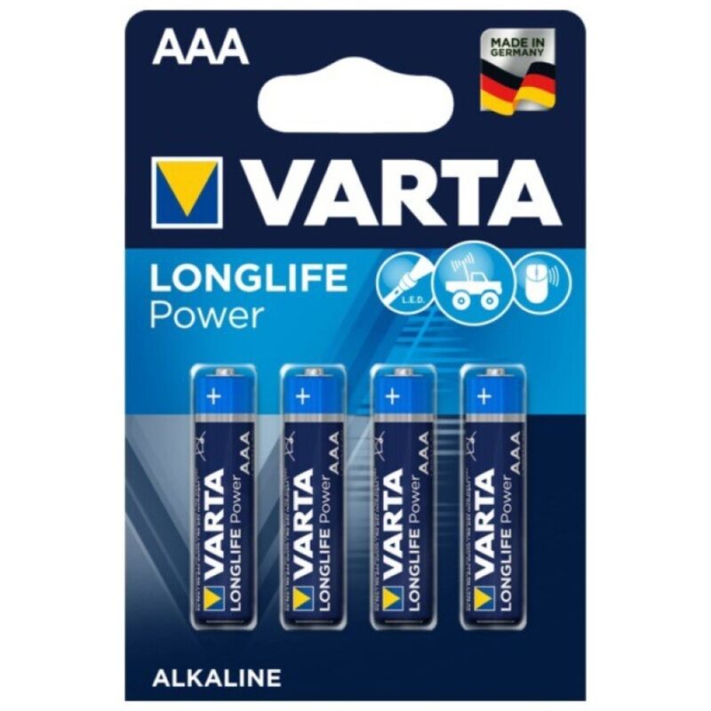 Алкални батерии AAA VARTA с дълготрайна енергия за дистанционни управления и устройства
