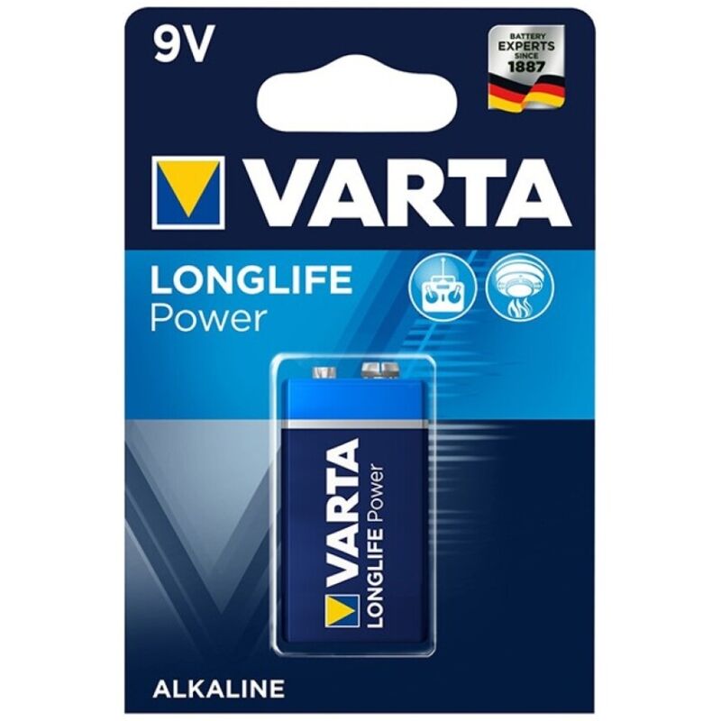 Алкална батерия 9 V с дълъг живот за детектори за дим и измервателни уреди VARTA