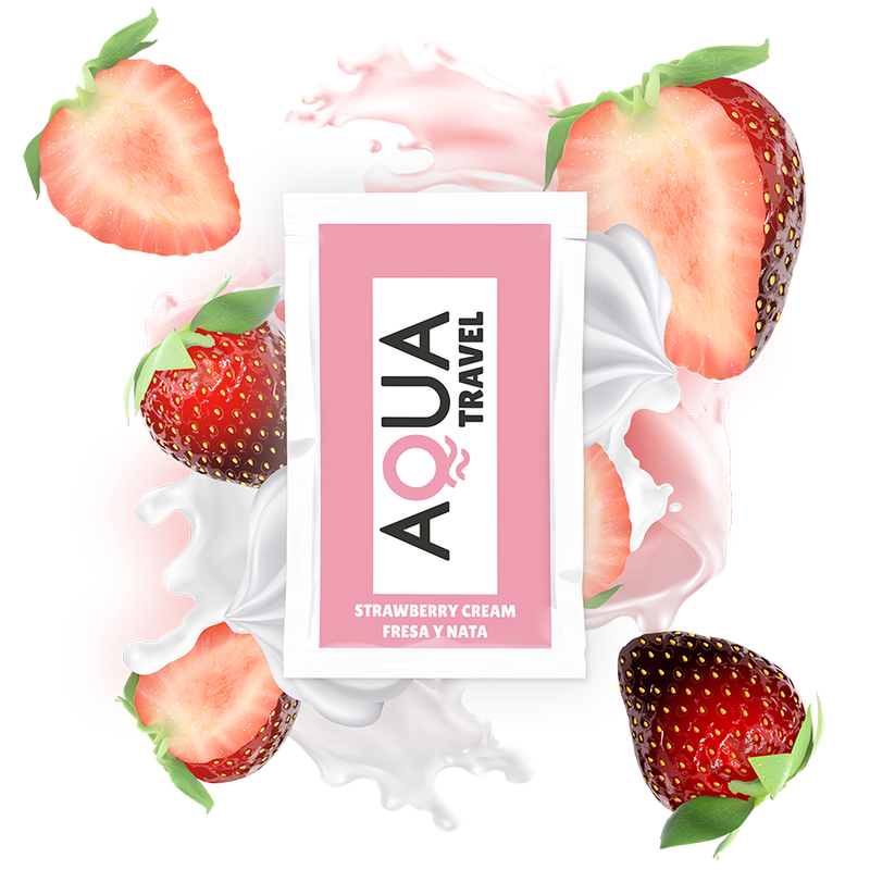 AQUA TRAVEL лубрикант с вкус на ягоди със сметана, 6 ml