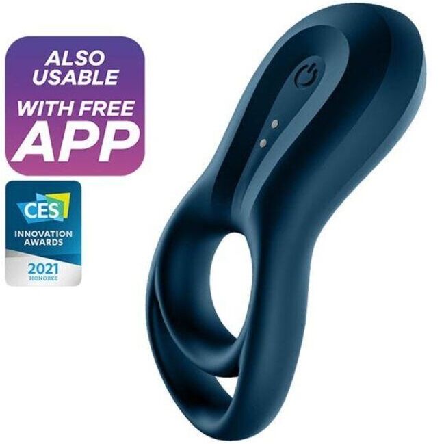 Вибриращ пенис ринг Satisfyer Epic Duo с управление чрез приложение, син
