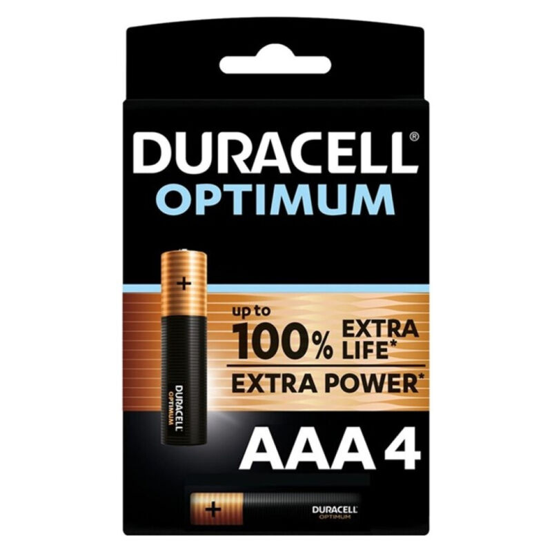 Алкални батерии AAA, комплект от 4, дълъг живот и съхранение до 10 години DURACELL