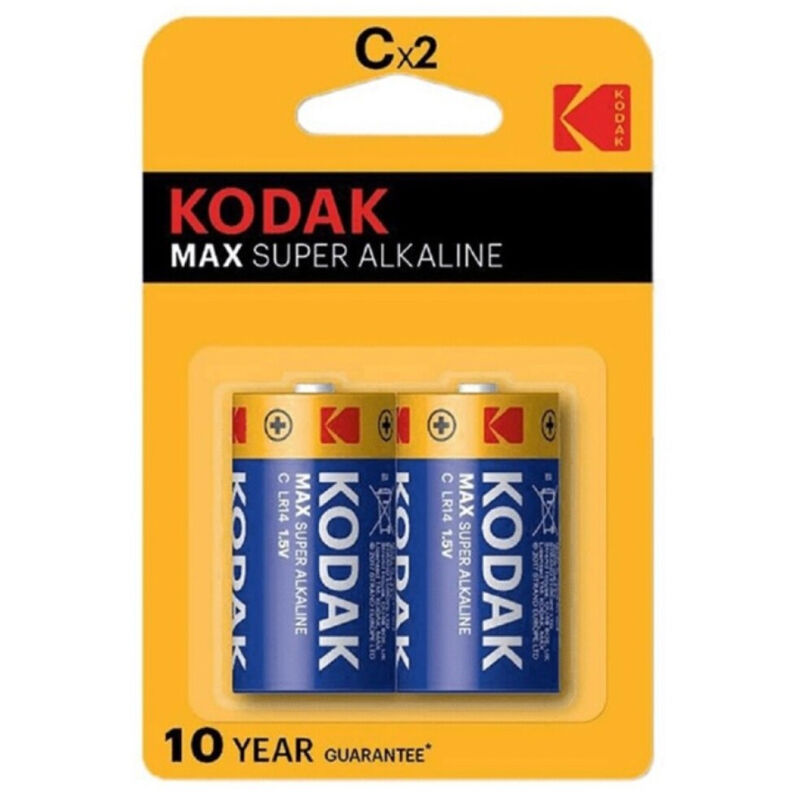 Алкални батерии тип C LR14, комплект от 2 броя, дълъг живот KODAK