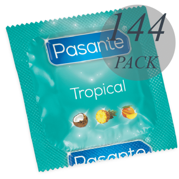 Презервативи с вкус PASANTE Tropical, 144 броя