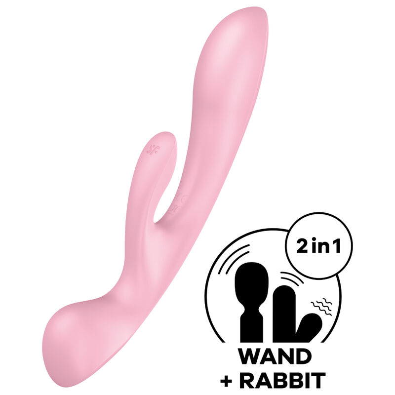 Вибратор тип заек за G точка и клитор, 3 мотора, тих, с USB SATISFYER