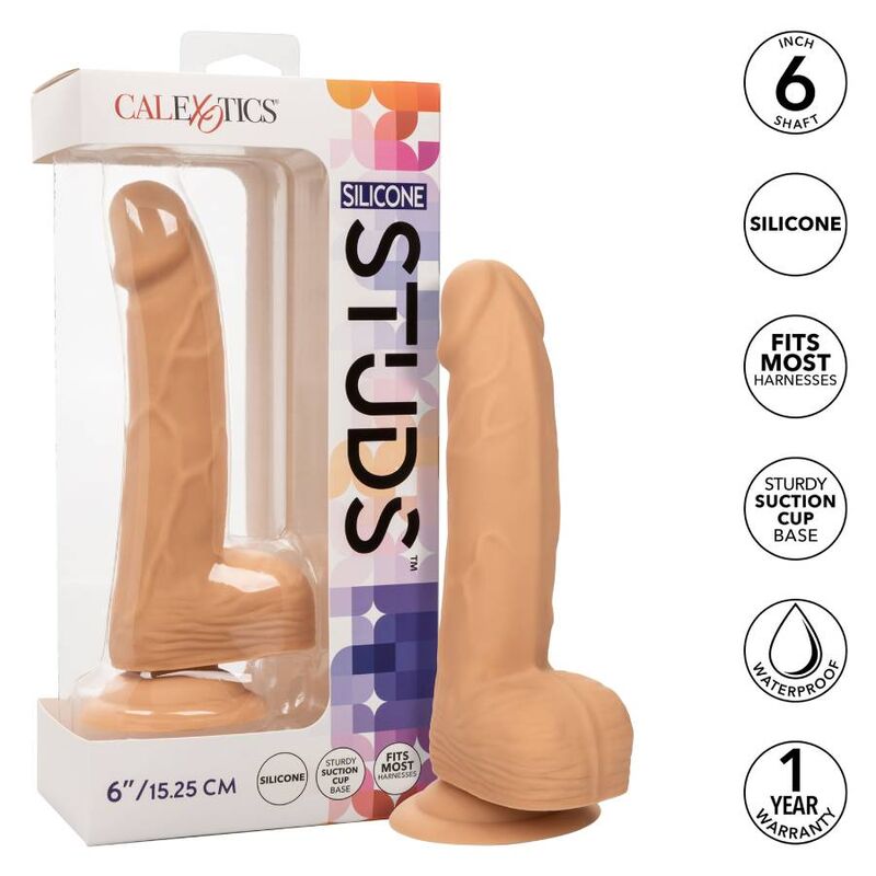 CalExotics Silicone Studs силиконово дилдо с вендуза, 15,24 cm