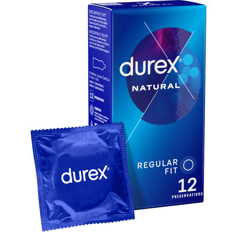 Презервативи Durex Natural Plus, стандартни, 12 броя