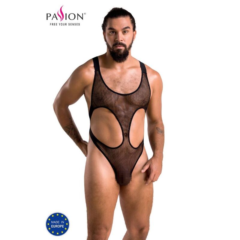 PASSION MEN Leon мъжко еротично боди, черно, L/XL