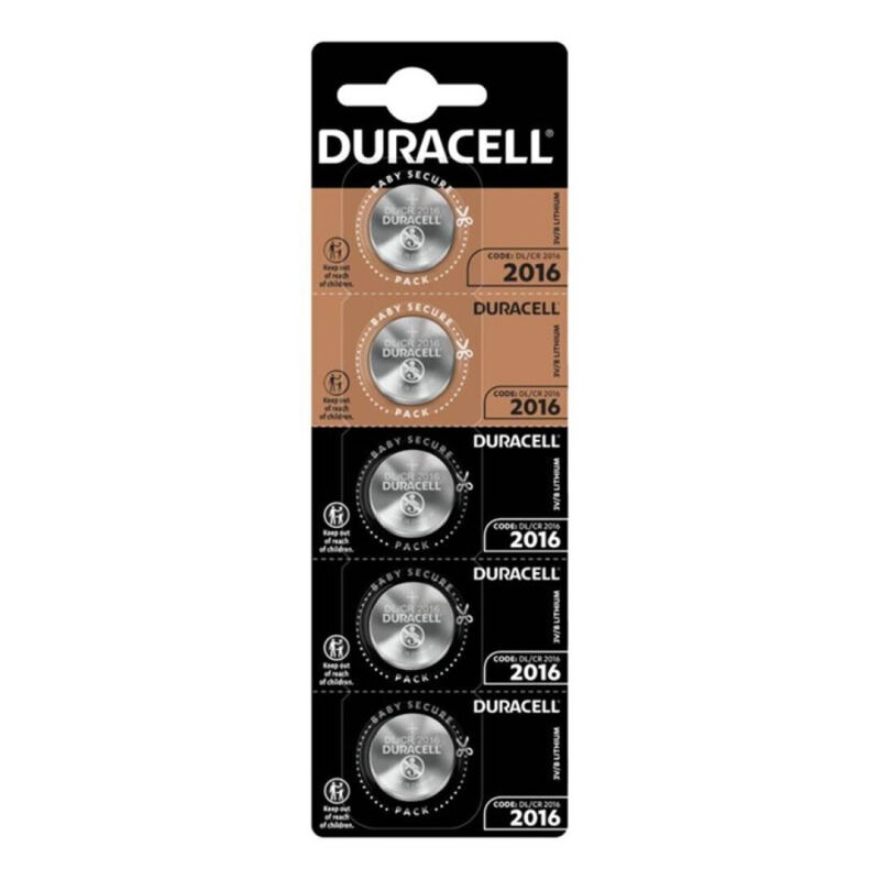 Литиева батерия тип копче CR2016 3 V с дълъг срок на годност DURACELL