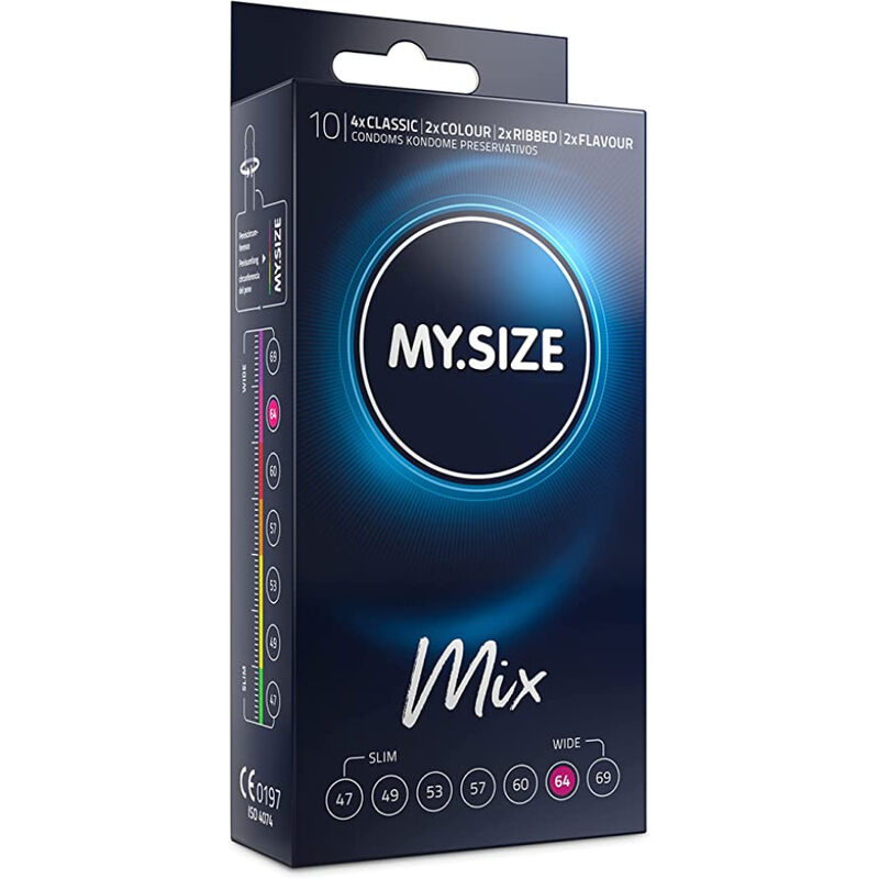 Големи презервативи MY.SIZE MIX 64 mm, 10 броя