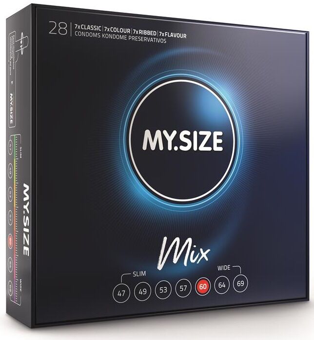 MY.SIZE Mix стандартни презервативи 60 mm, 28 броя