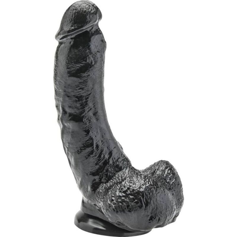 GET REAL дилдо с тестиси, 20,5 cm, черно