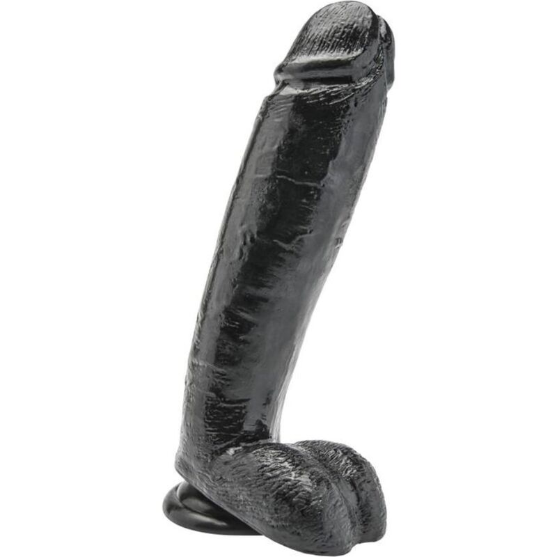GET REAL дилдо с тестиси, 25,5 см, черно