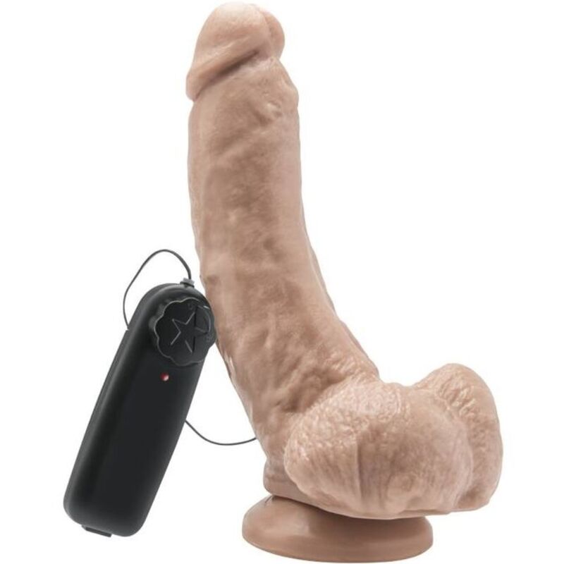 GET REAL вибратор с дистанционно управление и тестиси, 20,5 см