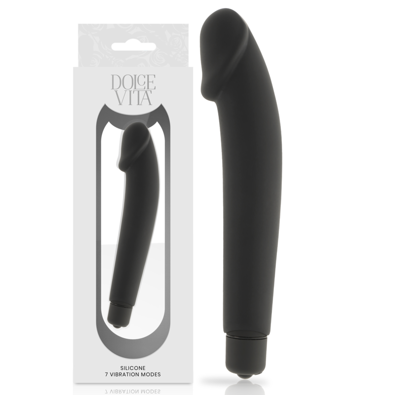 DOLCE VITA Realistic Black Silicone Vibrator