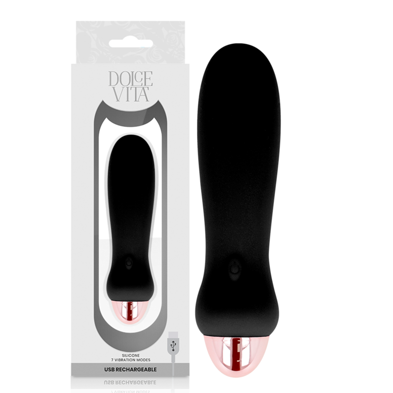 Мини вибратор Dolce Vita Five, презареждаем, черен