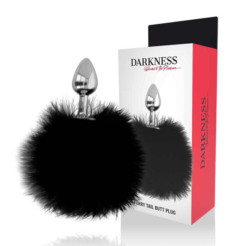 DARKNESS анална тапа с опашка, черна, 7 см