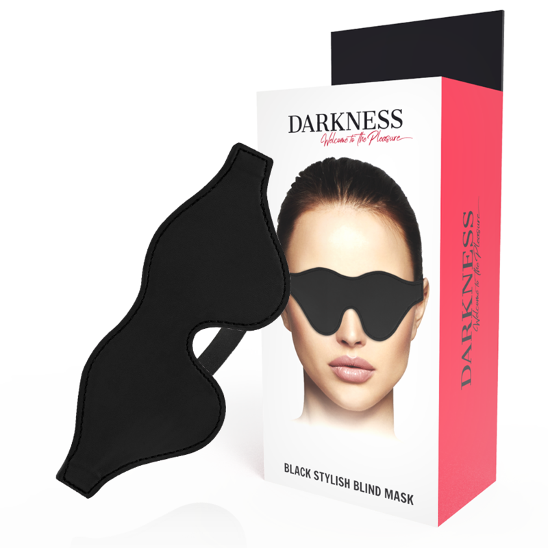 Черна превръзка за очи DARKNESS с регулируема ластична лента