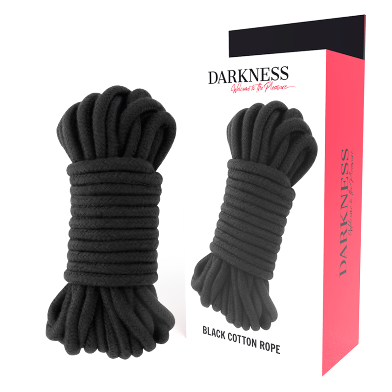 Памучно въже за кинбаку бондаж DARKNESS, 5 м, черно