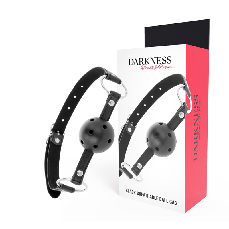 Кожена топка за уста DARKNESS BONDAGE, черна