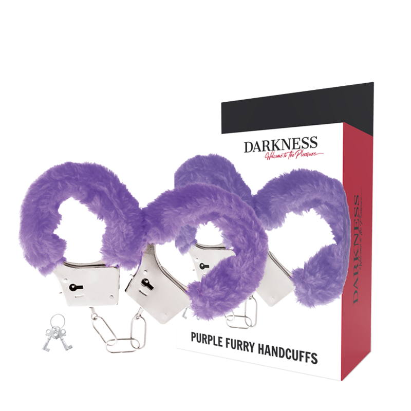 DARKNESS метални белезници за китки с лилава подплата и верига