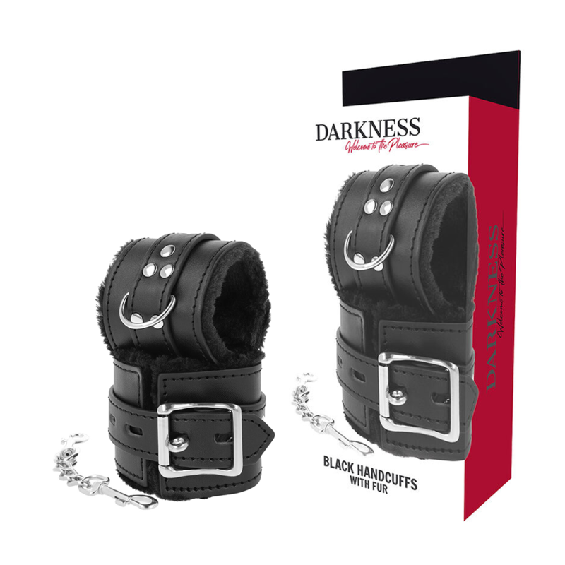 DARKNESS BONDAGE маншети за китки с подплата от изкуствена кожа