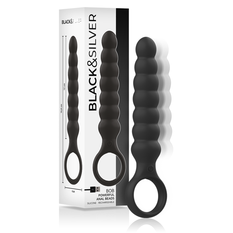 Силиконов анален вибратор с мека повърхност и 10 програми BLACKSILVER