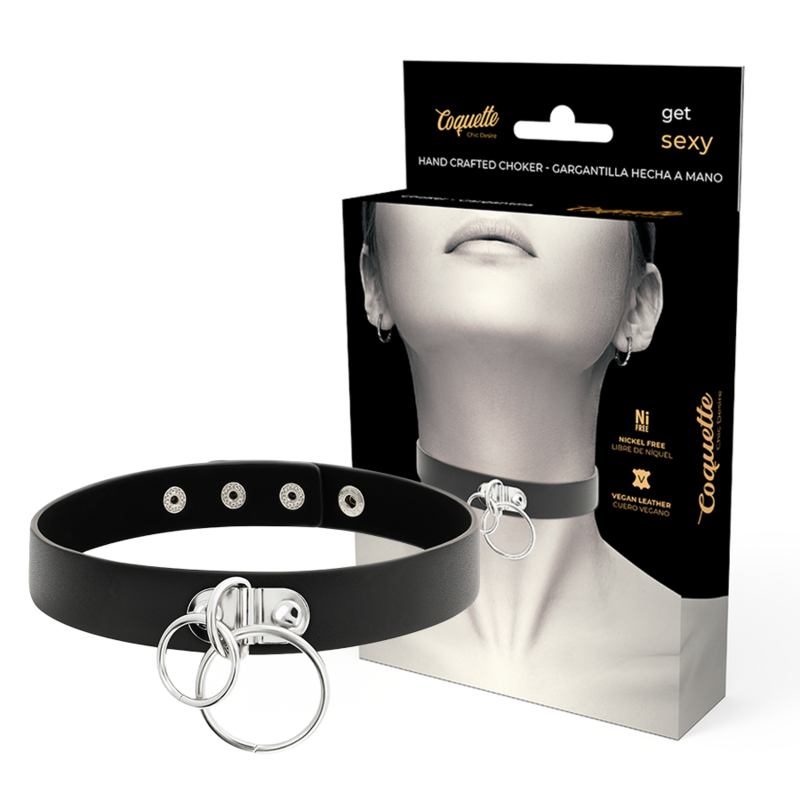 BDSM чокър Coquette Chic Desire с два ринга