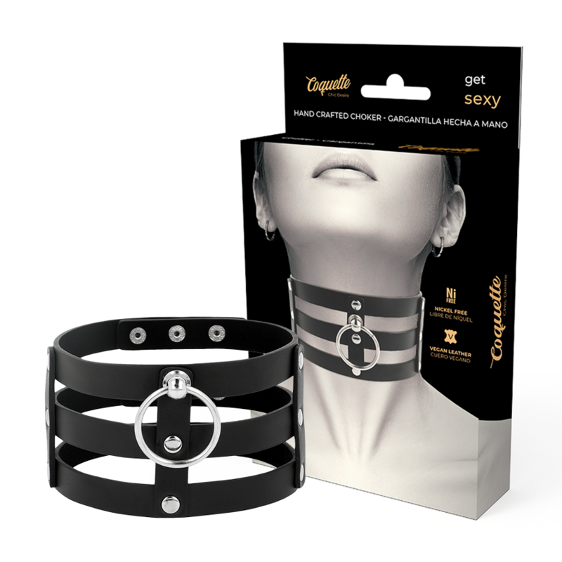 BDSM нашийник Coquette Chic Desire от веганска еко кожа
