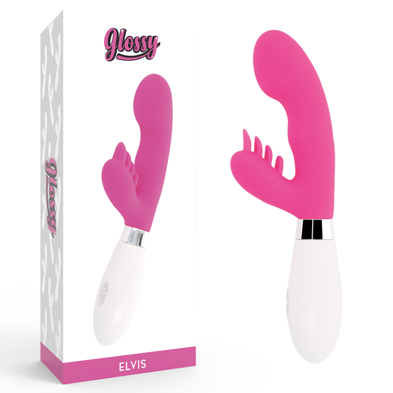 GLOSSY Elvi заешки вибратор, розов
