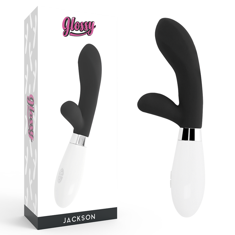 GLOSSY Jackson заешки вибратор, черен