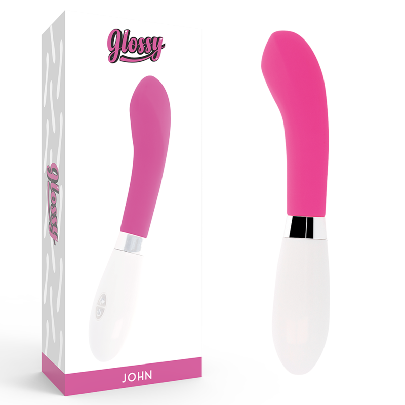 GLOSSY John вибратор за G точката, розов