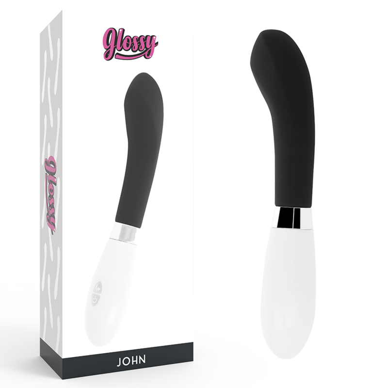 GLOSSY John вибратор за G точка, черен
