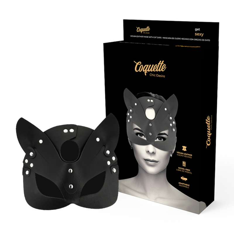Маска за очи Coquette Chic Desire със заешки ушички от веганска кожа