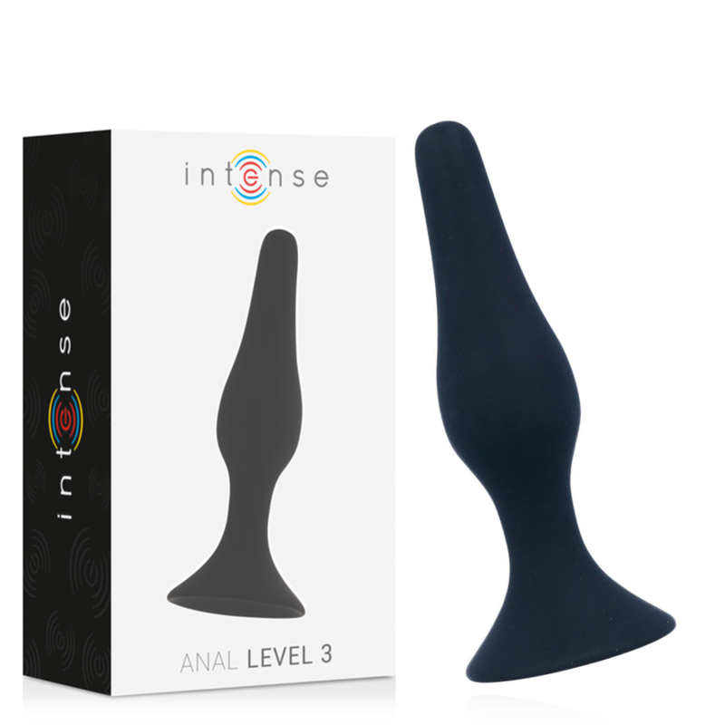 INTENSE Anal Level 3, черна анална тапа, 12,5 cm