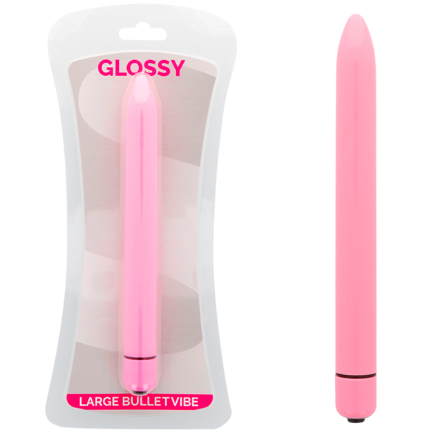 GLOSSY Slim тънък мини вибратор в розово